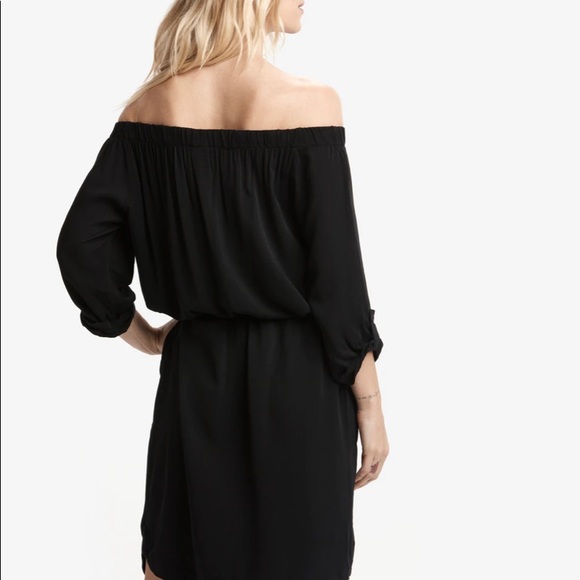 LOLE Jamie Off-Shoulder Dress w/ Rounded Hem, Button Roll-Up Sleeves - Size M - Picture 2 of 5